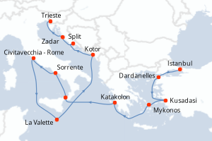 Itinéraire : Méditerranée & mers adjacentes