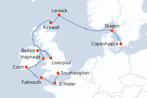 Itinéraire : Europe du Nord & Atlantique NE