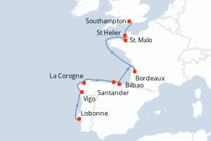 Itinéraire : Europe du Nord & Atlantique NE