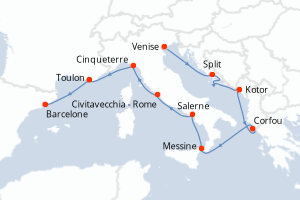 Itinéraire : Méditerranée & mers adjacentes