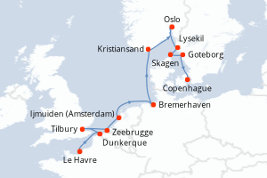 Itinéraire : Europe du Nord & Atlantique NE