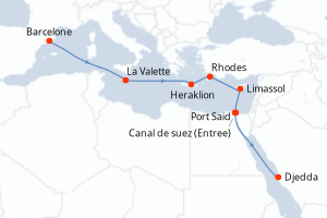 Itinéraire : Méditerranée & mers adjacentes