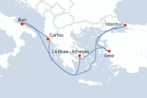 Itinéraire : Méditerranée & mers adjacentes