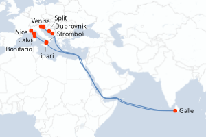 Itinéraire : Méditerranée & mers adjacentes