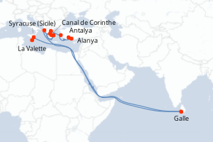 Itinéraire : Méditerranée & mers adjacentes