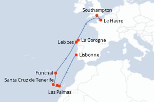Itinéraire : Europe du Nord & Atlantique NE