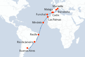 Itinéraire : Méditerranée & mers adjacentes