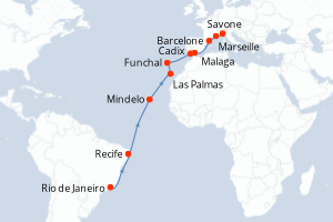 Itinéraire : Méditerranée & mers adjacentes