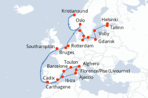 Itinéraire : Europe du Nord & Atlantique NE