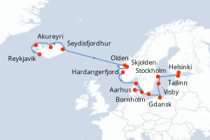 Itinéraire : Europe du Nord & Atlantique NE