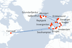 Itinéraire : Europe du Nord & Atlantique NE