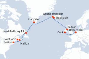 Itinéraire : Europe du Nord & Atlantique NE