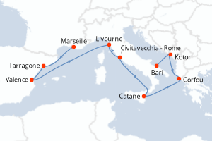 Itinéraire : Méditerranée & mers adjacentes