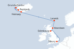 Itinéraire : Europe du Nord & Atlantique NE