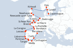 Itinéraire : Europe du Nord & Atlantique NE