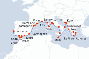 Itinéraire : Méditerranée & mers adjacentes