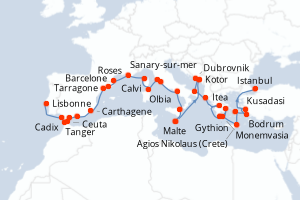 Itinéraire : Méditerranée & mers adjacentes
