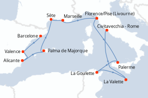 Itinéraire : Méditerranée & mers adjacentes