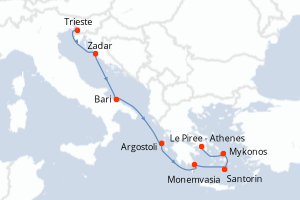 Itinéraire : Méditerranée & mers adjacentes