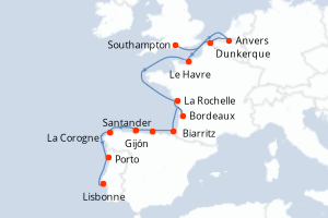 Itinéraire : Europe du Nord & Atlantique NE