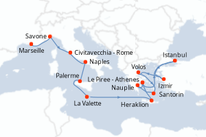 Itinéraire : Méditerranée & mers adjacentes