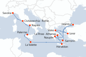 Itinéraire : Méditerranée & mers adjacentes