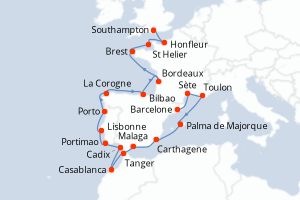 Itinéraire : Europe du Nord & Atlantique NE