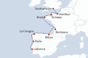Itinéraire : Europe du Nord & Atlantique NE