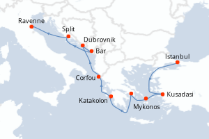 Itinéraire : Méditerranée & mers adjacentes
