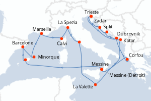 Itinéraire : Méditerranée & mers adjacentes