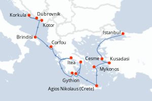 Itinéraire : Méditerranée & mers adjacentes