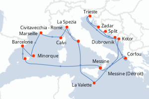 Itinéraire : Méditerranée & mers adjacentes