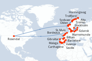 Itinéraire : Europe du Nord & Atlantique NE