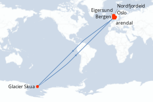 Itinéraire : Europe du Nord & Atlantique NE