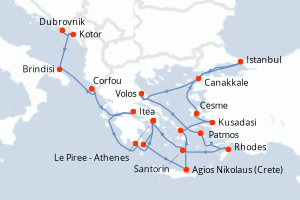 Itinéraire : Méditerranée & mers adjacentes