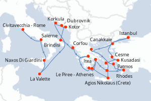Itinéraire : Méditerranée & mers adjacentes