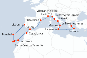 Itinéraire : Méditerranée & mers adjacentes