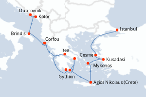 Itinéraire : Méditerranée & mers adjacentes