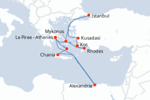 Itinéraire : Méditerranée & mers adjacentes