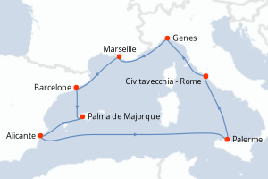 Itinéraire : Méditerranée & mers adjacentes