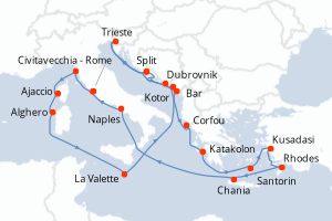 Itinéraire : Méditerranée & mers adjacentes