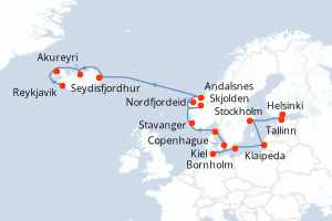 Itinéraire : Europe du Nord & Atlantique NE
