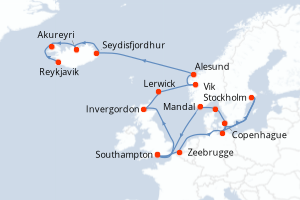 Itinéraire : Europe du Nord & Atlantique NE