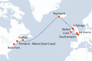 Itinéraire : Europe du Nord & Atlantique NE