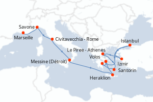 Itinéraire : Méditerranée & mers adjacentes