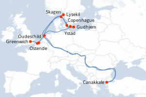 Itinéraire : Europe du Nord & Atlantique NE