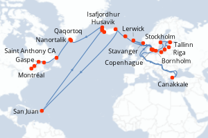 Itinéraire : Europe du Nord & Atlantique NE
