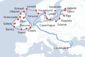 Itinéraire : Europe du Nord & Atlantique NE