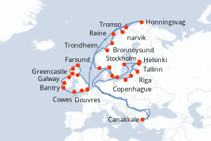 Itinéraire : Europe du Nord & Atlantique NE