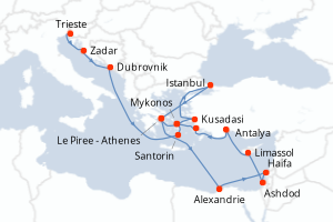 Itinéraire : Méditerranée & mers adjacentes
